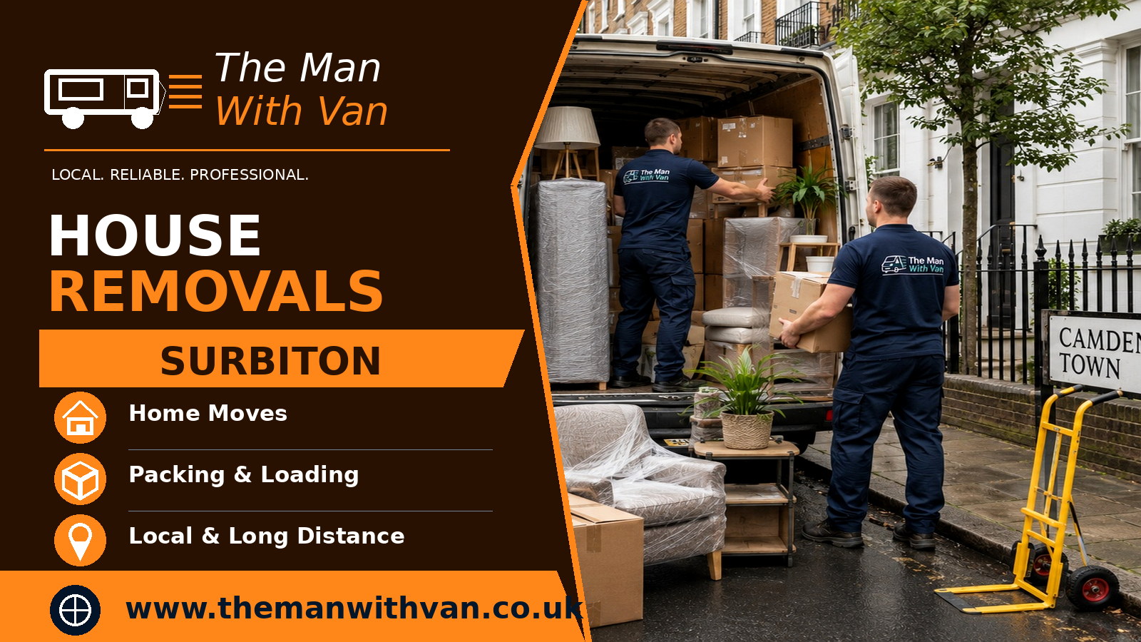 House removals in Surbiton, KT6