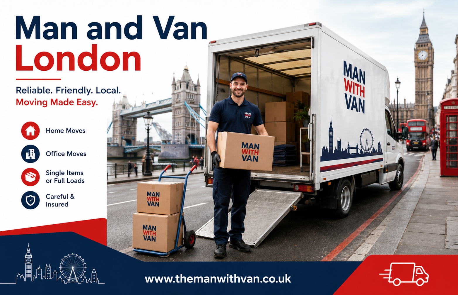 Man and van in London loading a house move