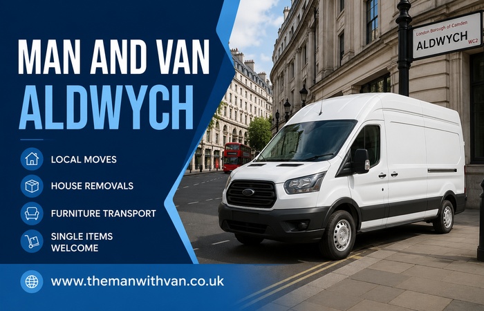 Man and van in Aldwych, WC2