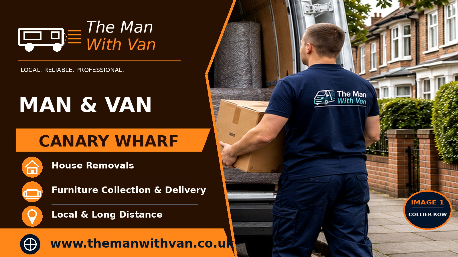 Man and van in Canary Wharf, E14