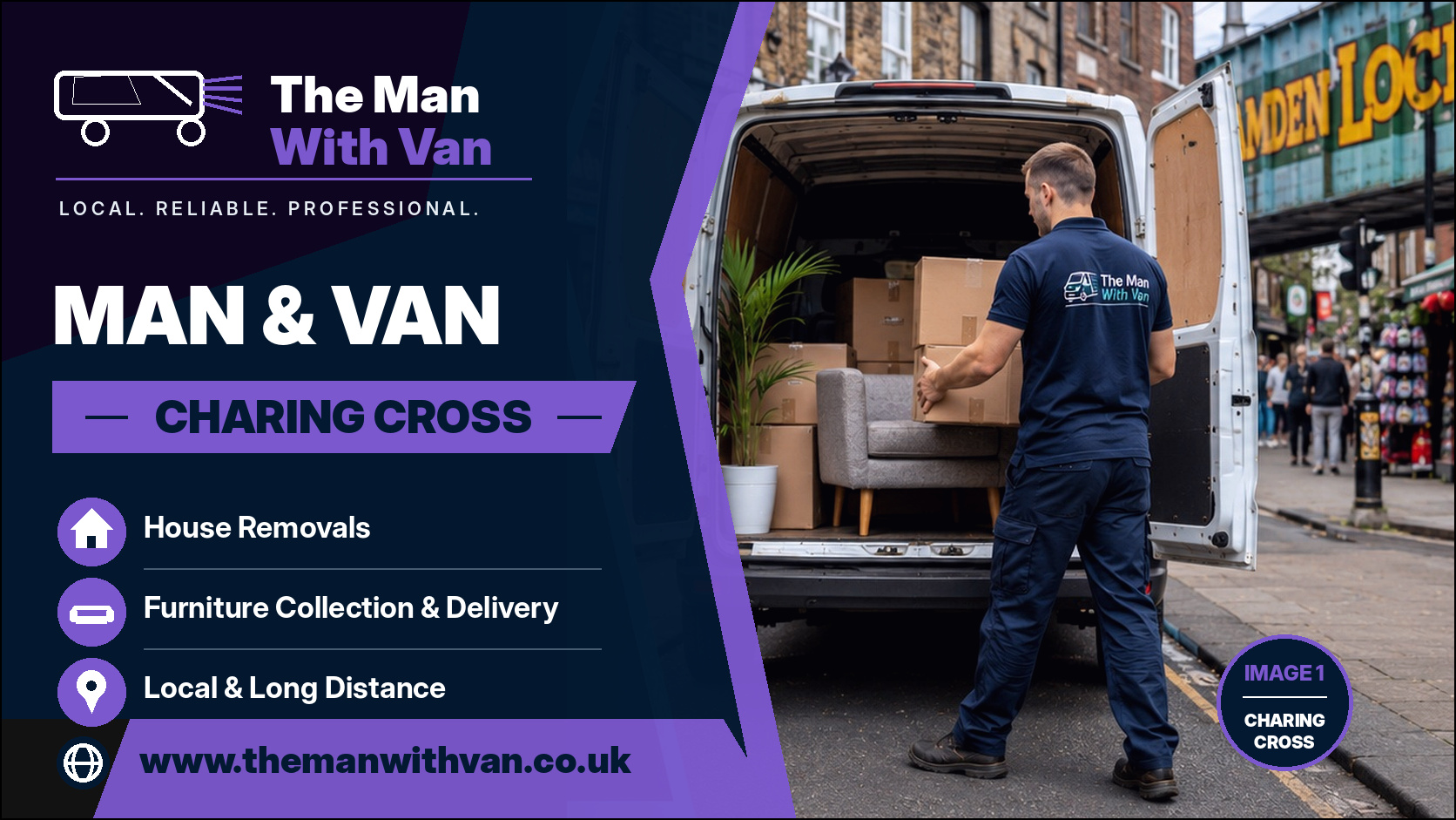 Man and van in Charing Cross, WC2