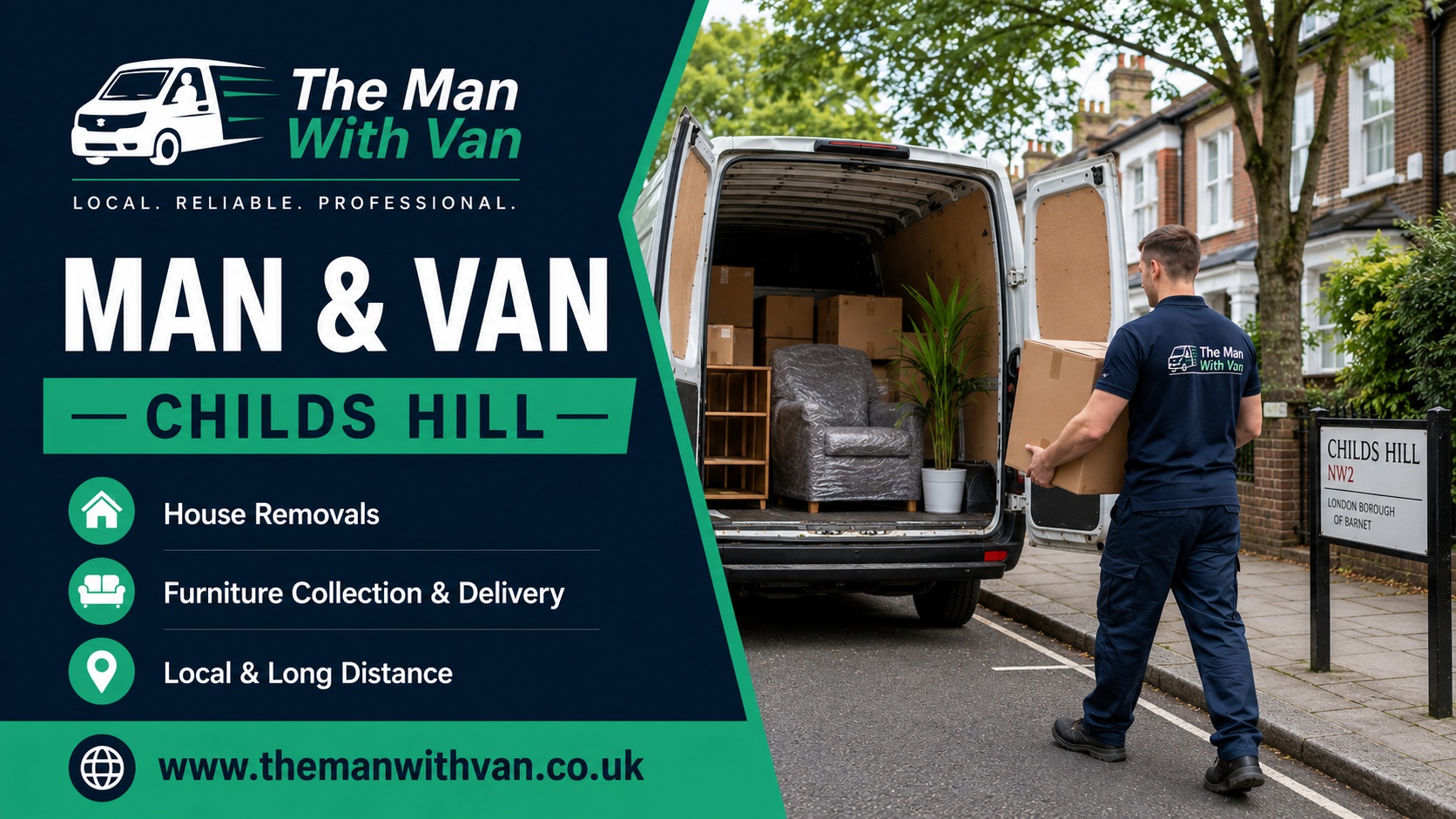 Man and van in Childs Hill, NW2
