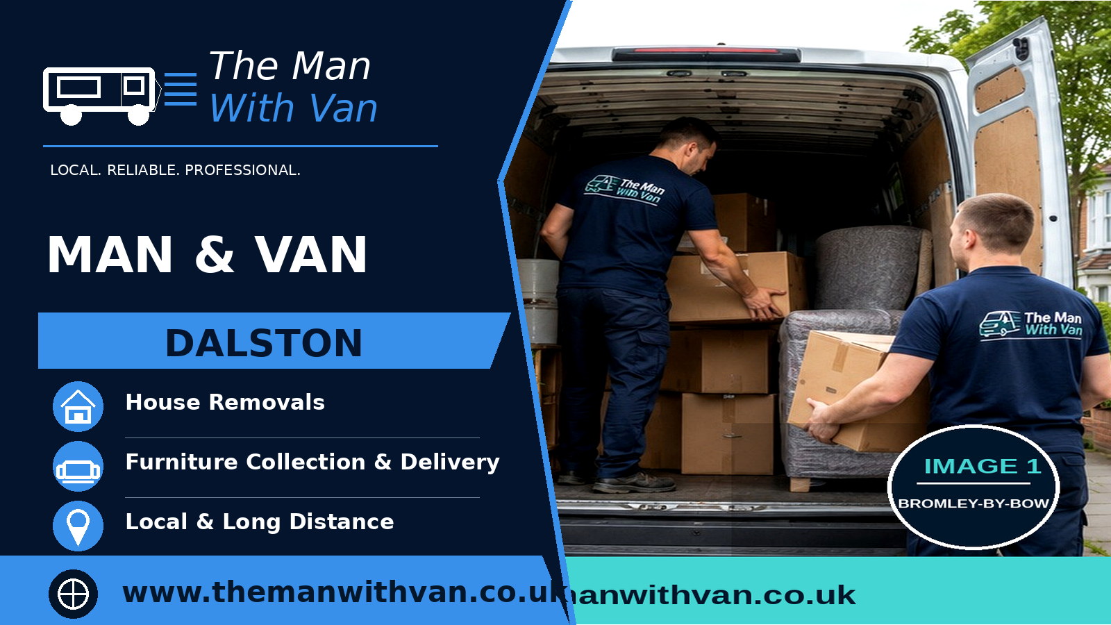 Man and van in Dalston, E8