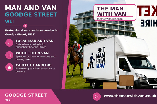 Man and van in Goodge Street, W1T