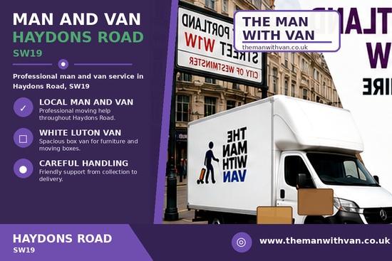Man and van in Haydons Road, SW19