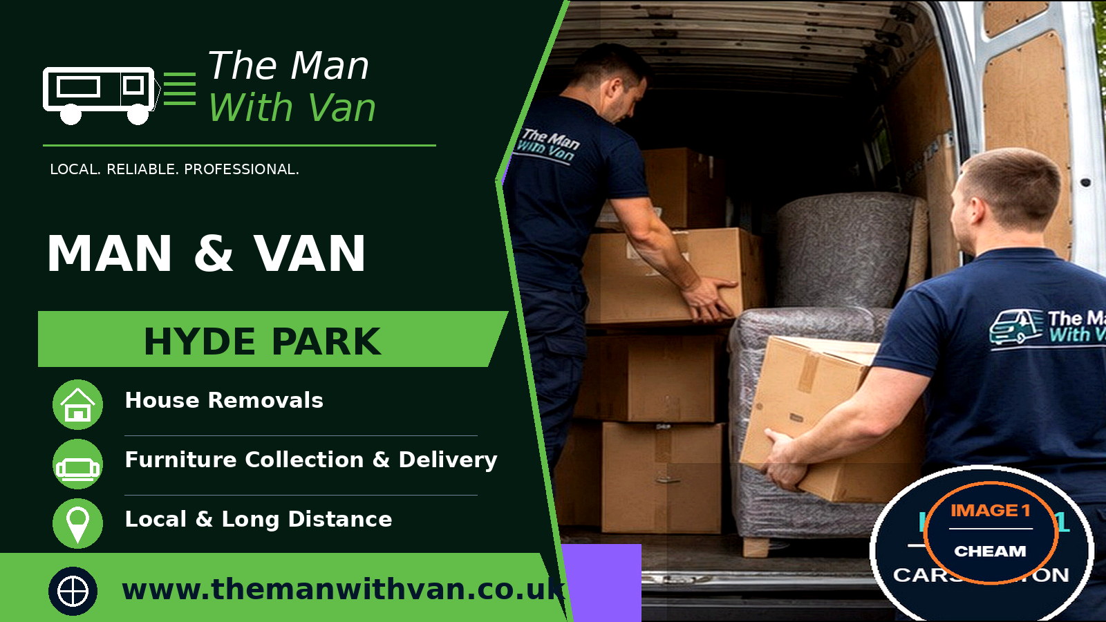 Man and van in Hyde Park, W2