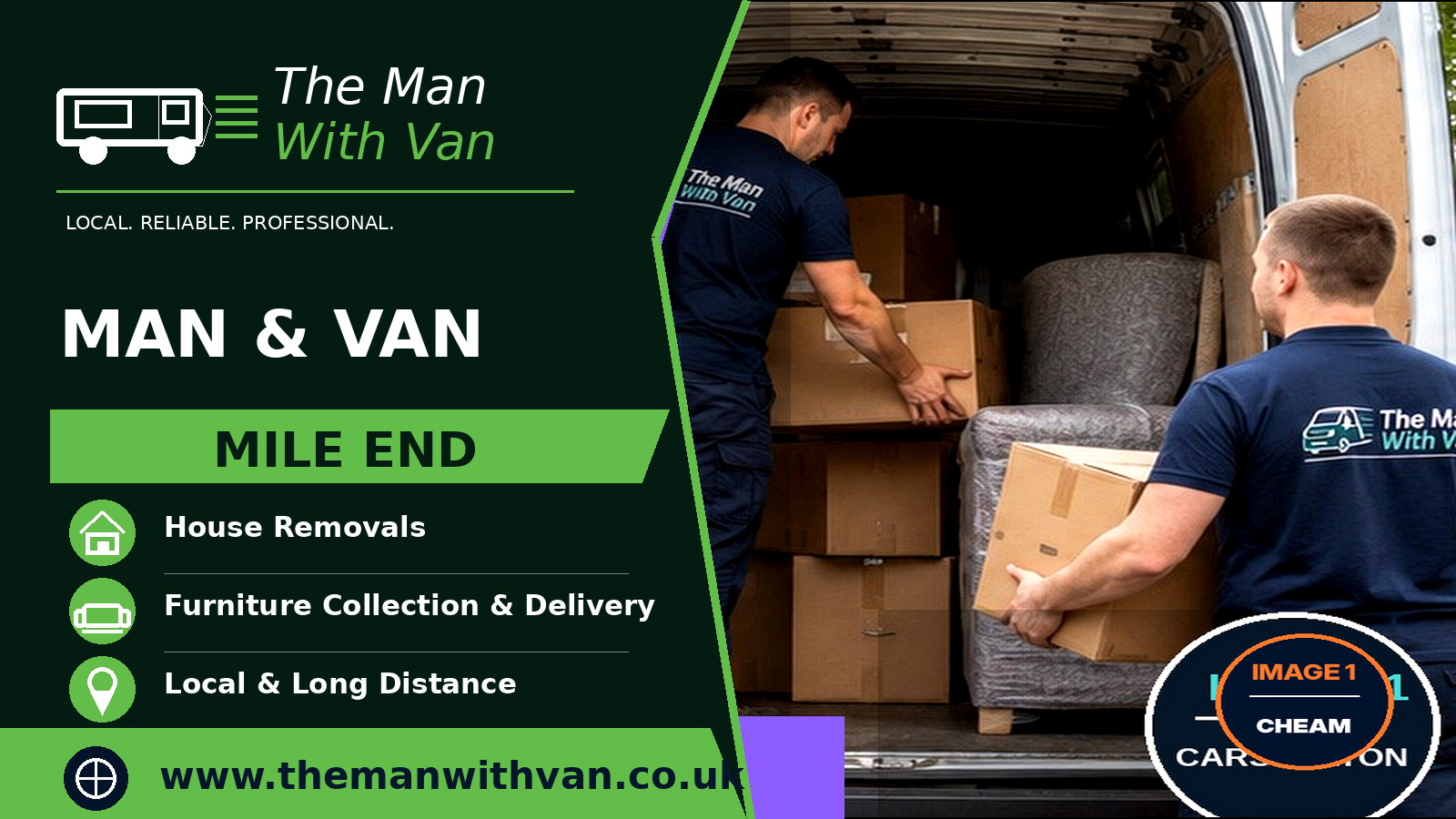 Man and van in Mile End, E1