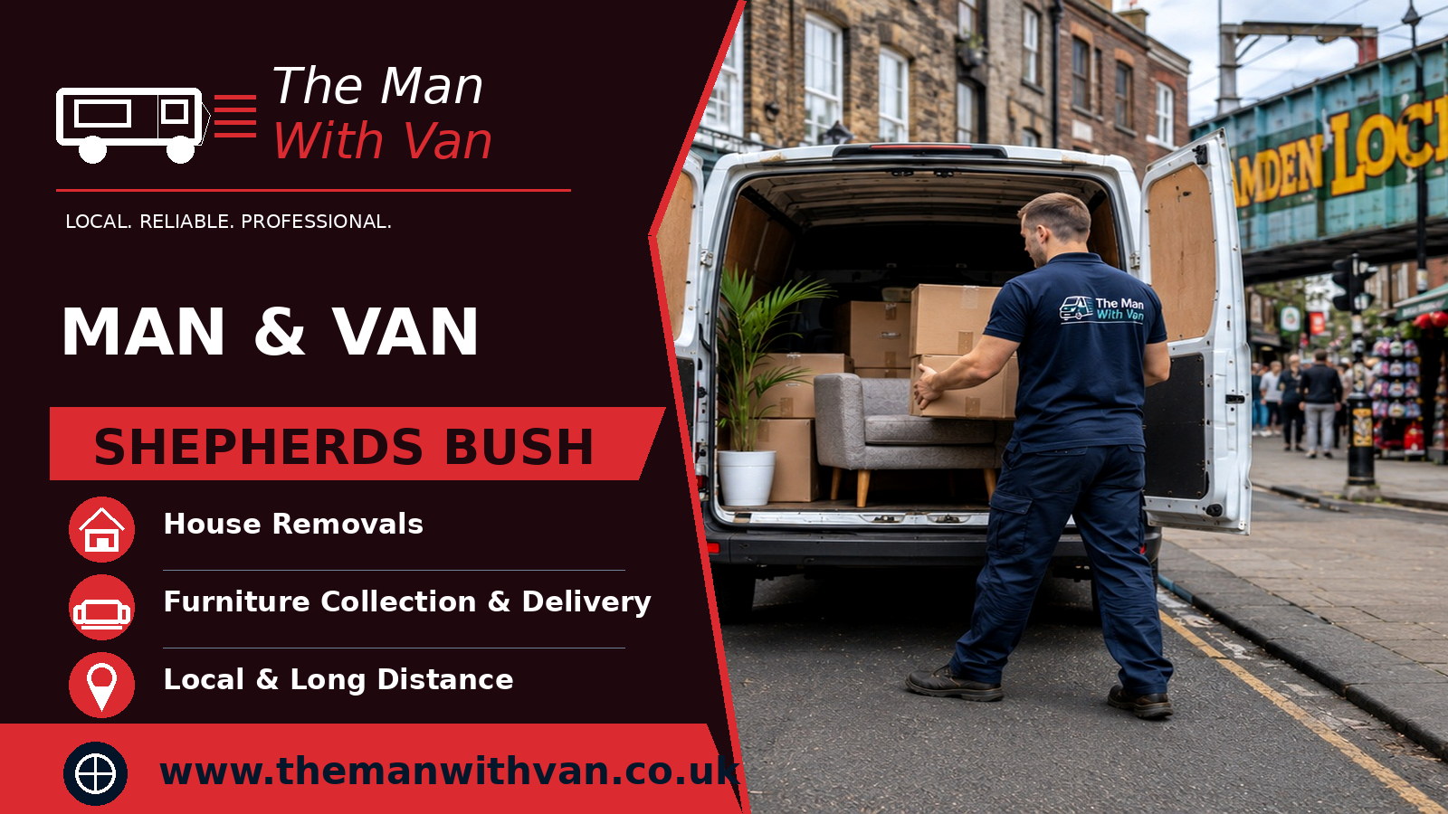 Man and van in Shepherd's Bush, W12