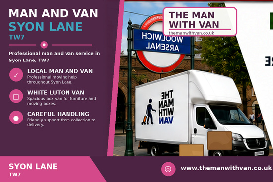 Man and van in Syon Lane, TW7