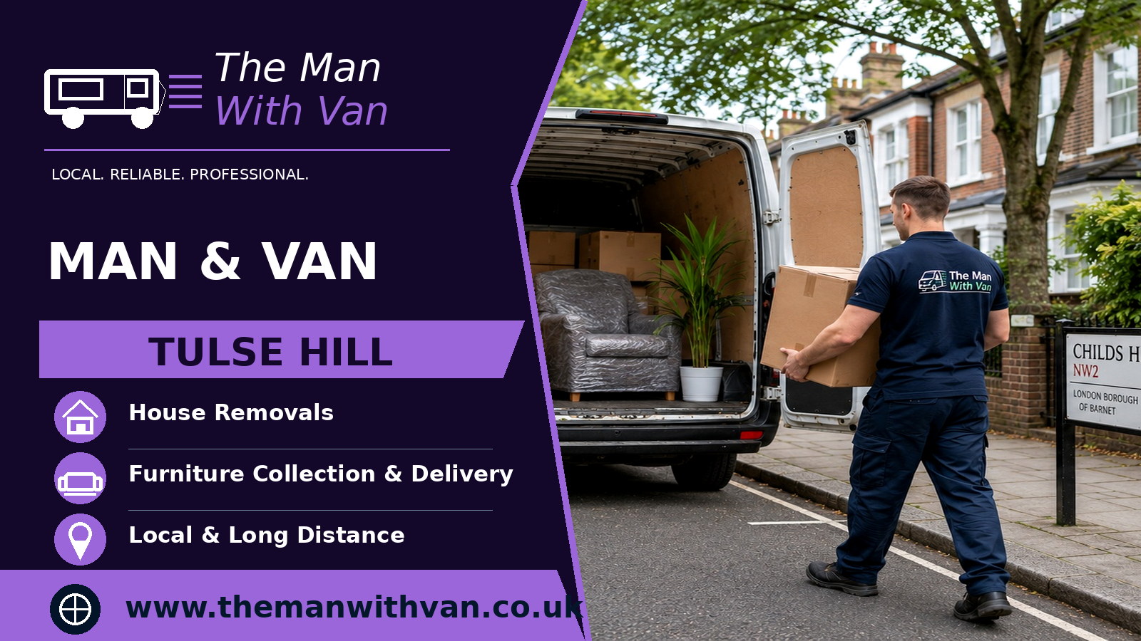 Man and van in Tulse Hill, SW2
