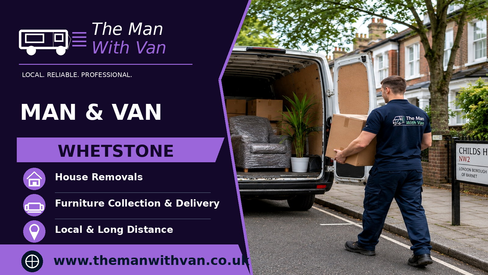 Man and van in Whetstone, N20