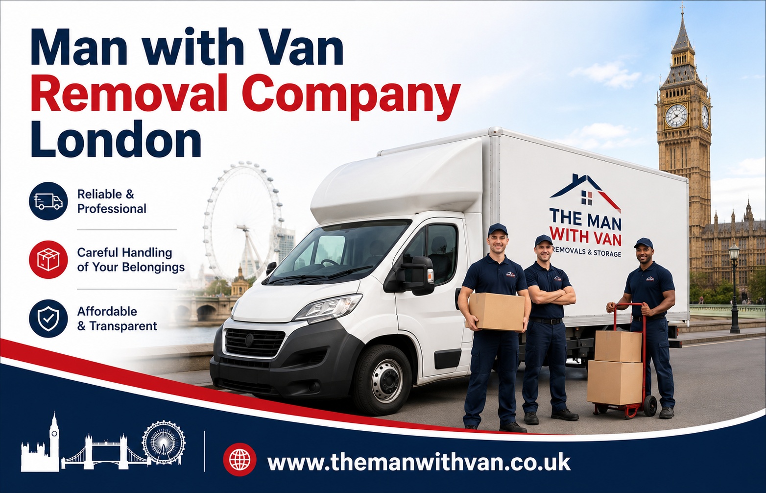 Man with van removal company working in London