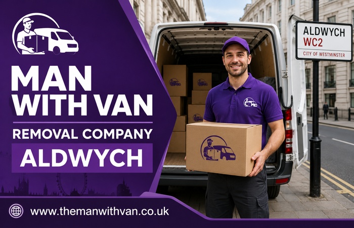 Man with a van removal company in Aldwych, WC2