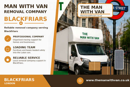 Man with a van removal company in Blackfriars, EC4