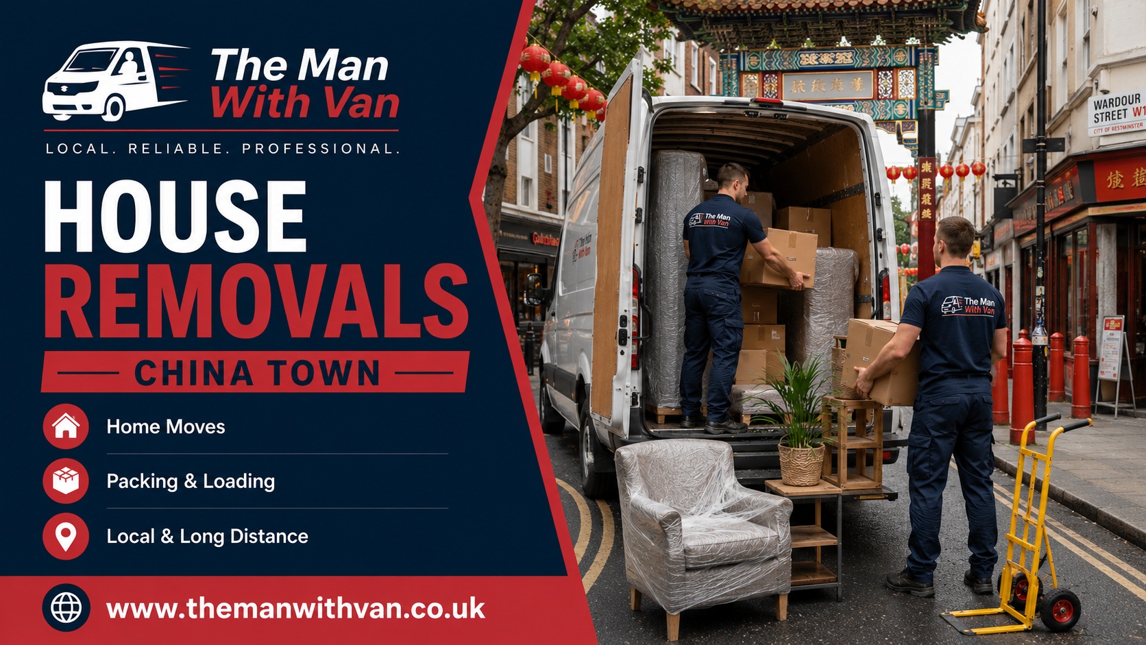 Man with a van removal company in Chinatown, W1