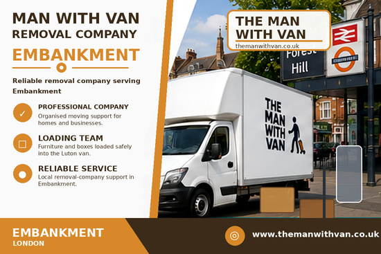 Man with a van removal company in Embankment, WC2