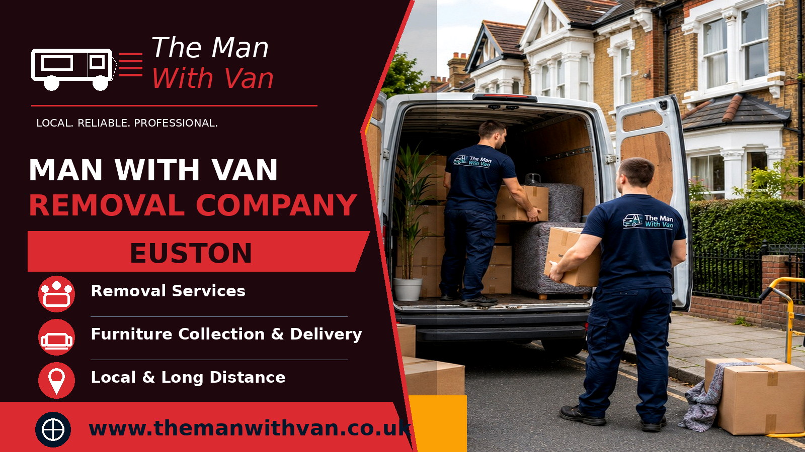 Man with a van removal company in Euston, NW1