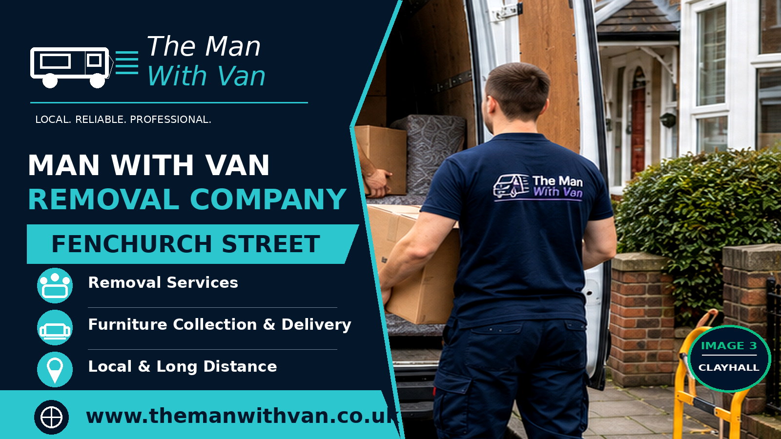 Man with a van removal company in Fenchurch Street, EC3