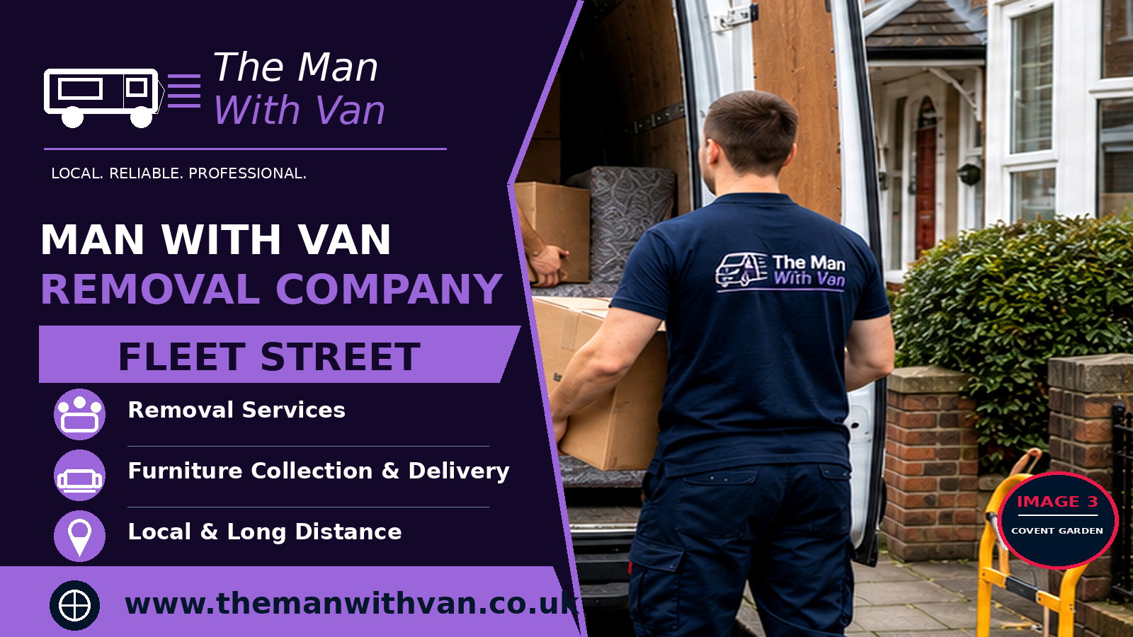 Man with a van removal company in Fleet Street, EC4