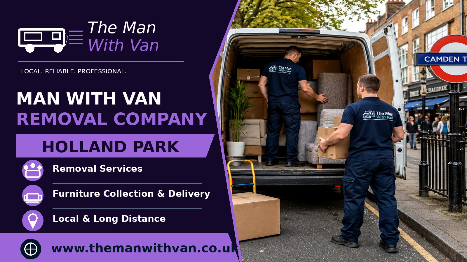 Man with a van removal company in Holland Park, W11