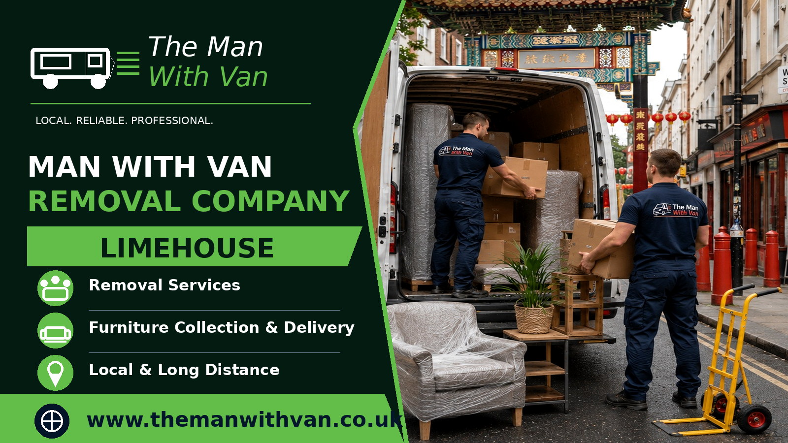 Man with a van removal company in Limehouse, E14