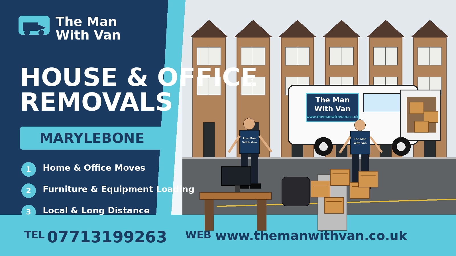 Man with a van removal company in Marylebone, W1