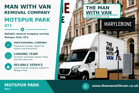 Man with a van removal company in Motspur Park, KT3