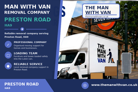 Man with a van removal company in Preston Road, HA9