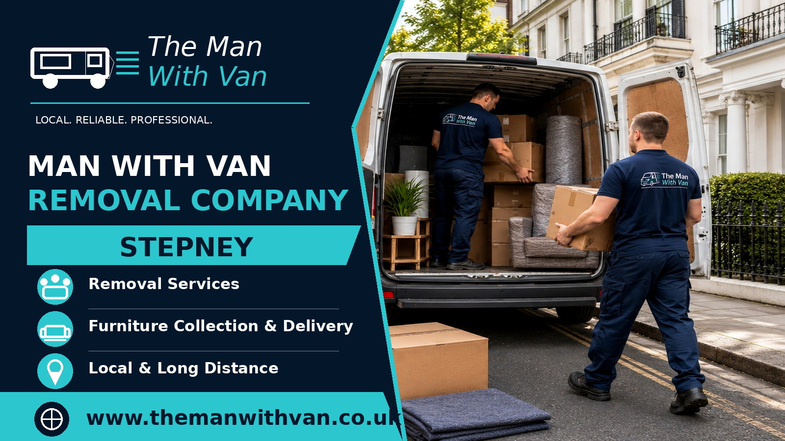 Man with a van removal company in Stepney, E1