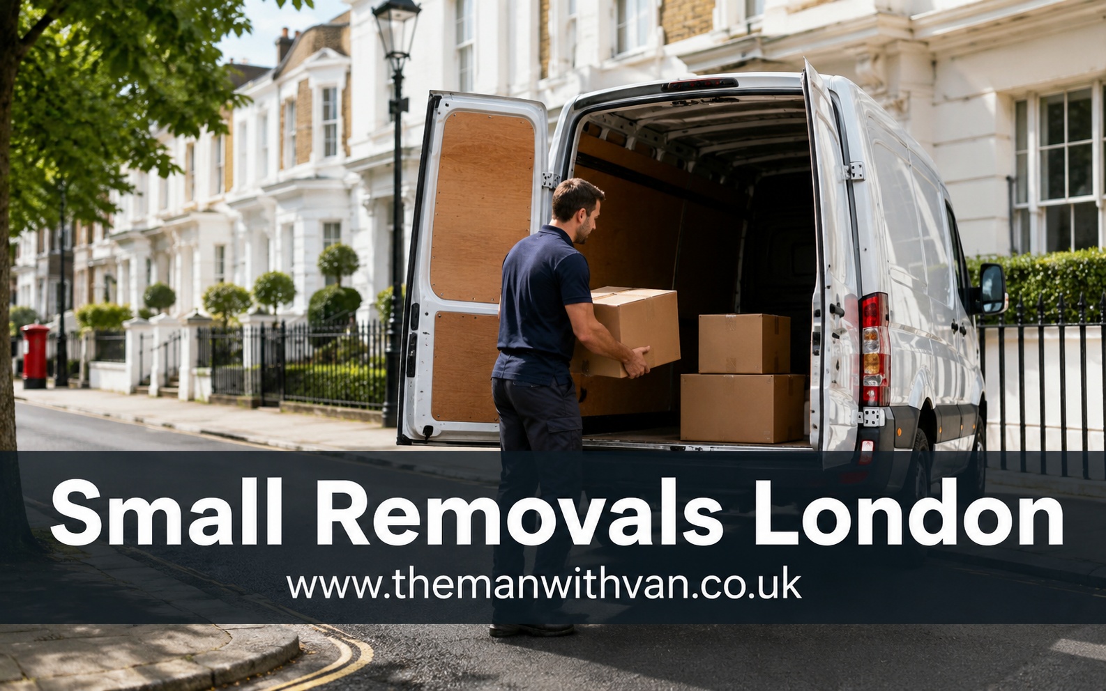 A small load of boxes and a few items loaded into a van in London