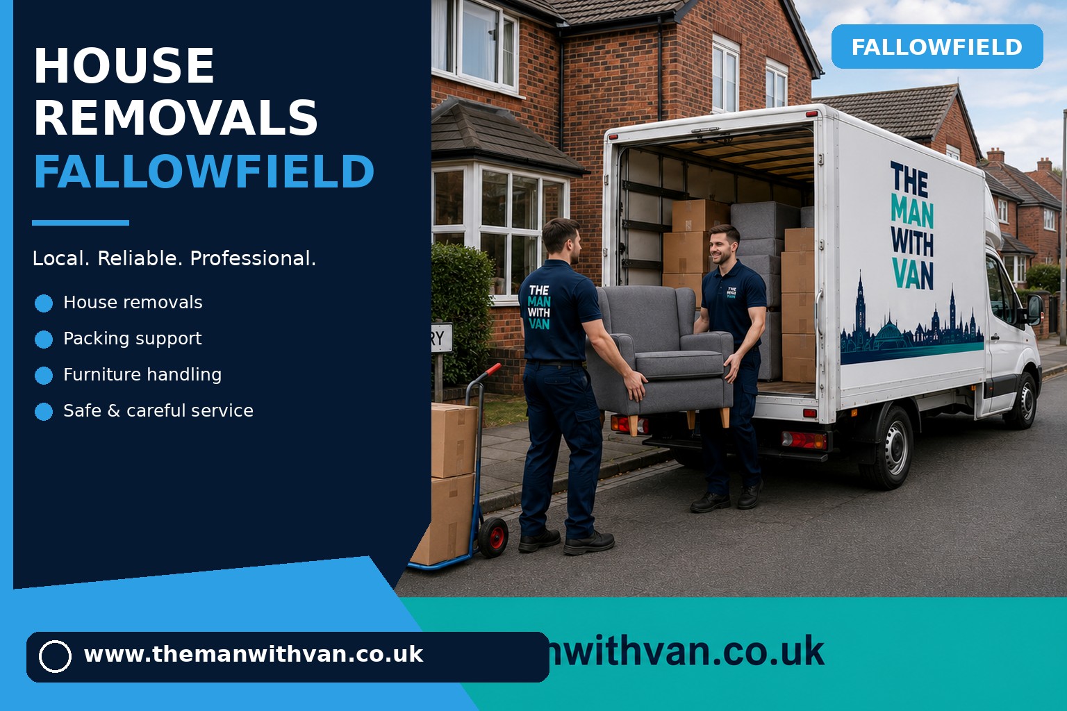 Movers carrying furniture during a Fallowfield shared house move