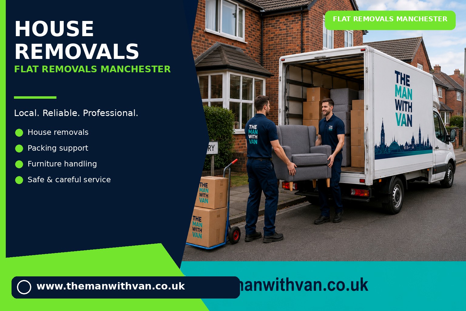 Apartment move loaded into a van in Manchester