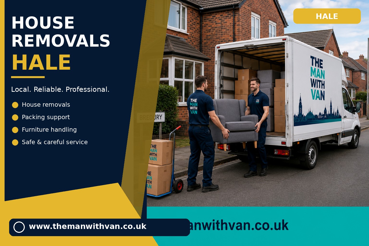Movers carrying furniture during a Hale house removal