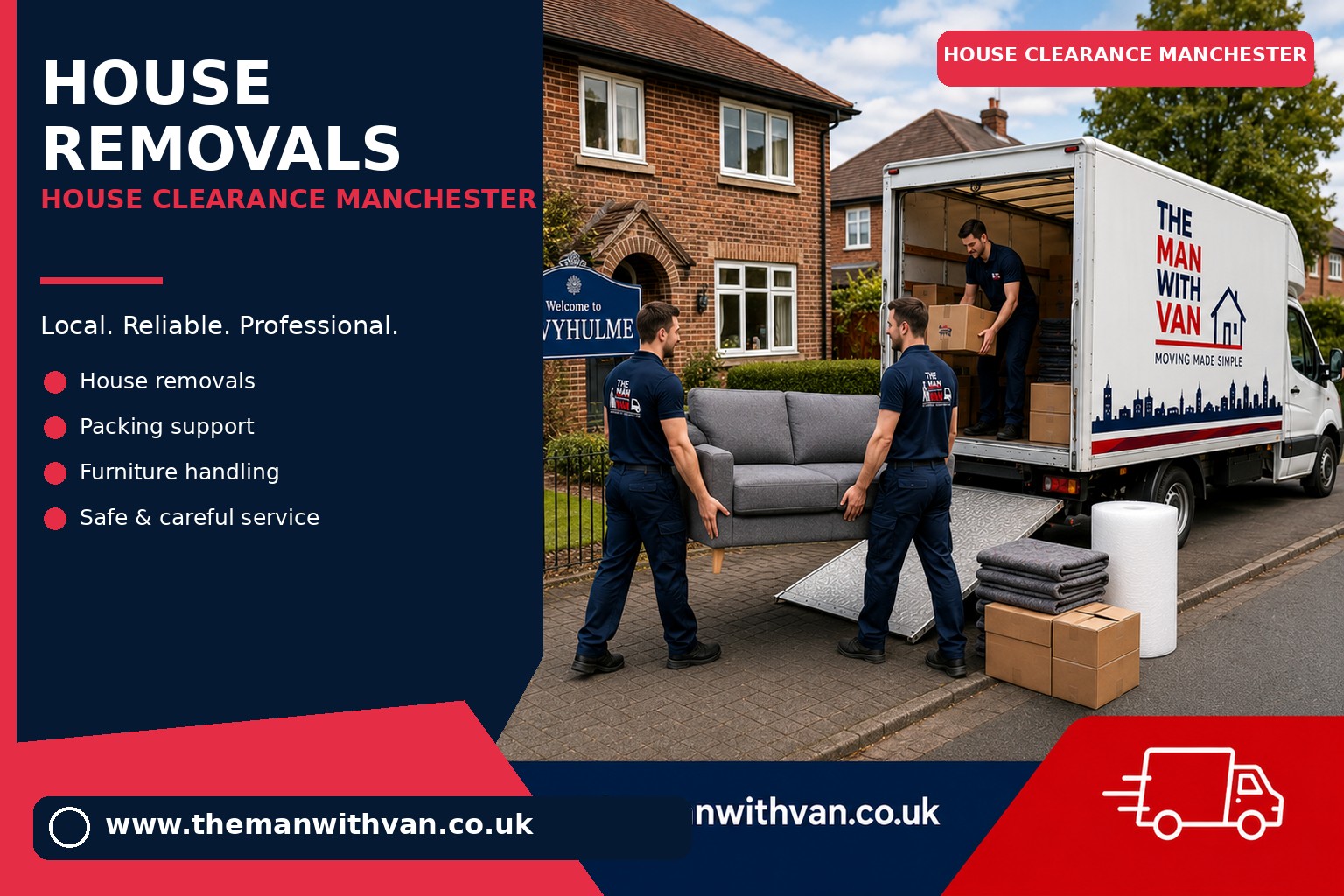 House clearance being loaded for licensed disposal in Manchester