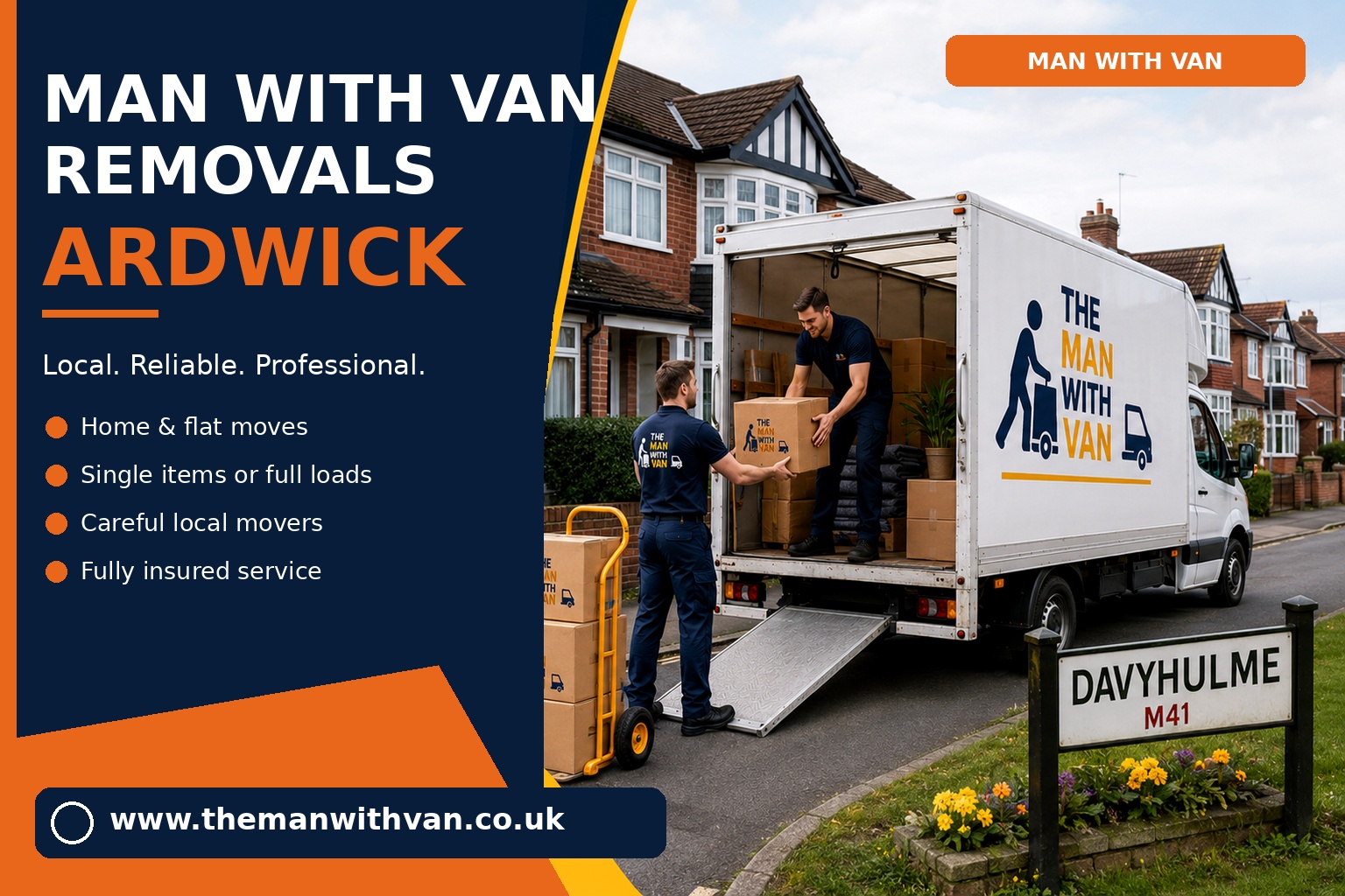Removal van ready for an Ardwick M12 flat move