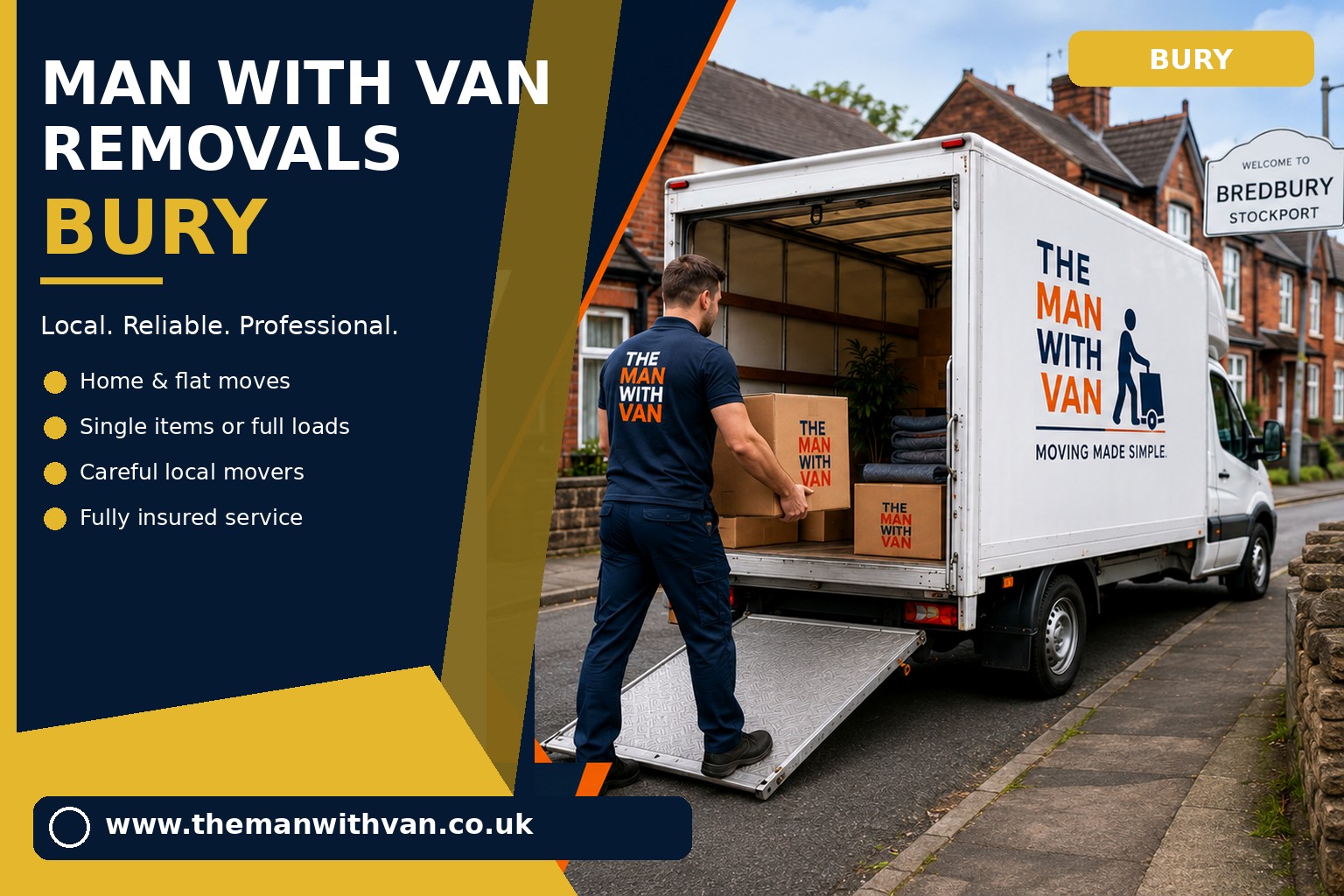 Man and van ready for a Bury house removal