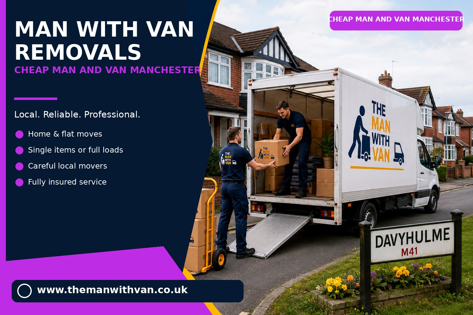Affordable man and van loaded up in Manchester