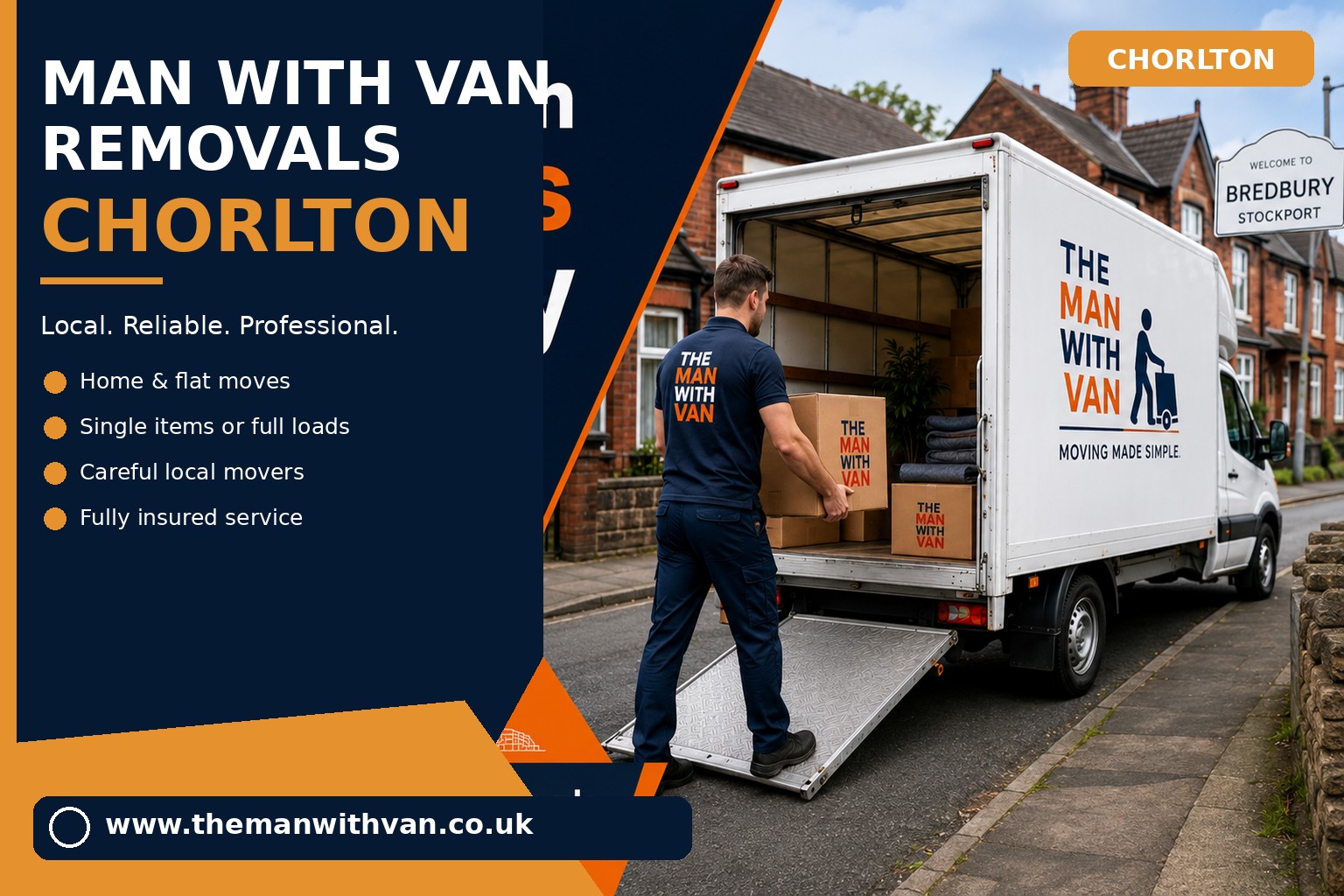 Removal van ready for a Chorlton house removal