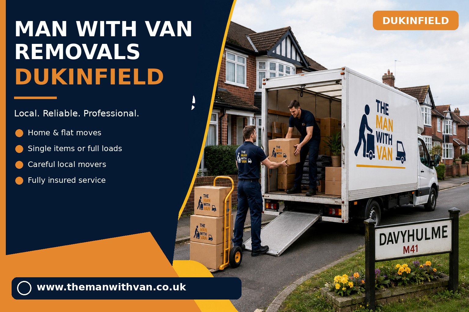 Removal van ready for a Dukinfield home move