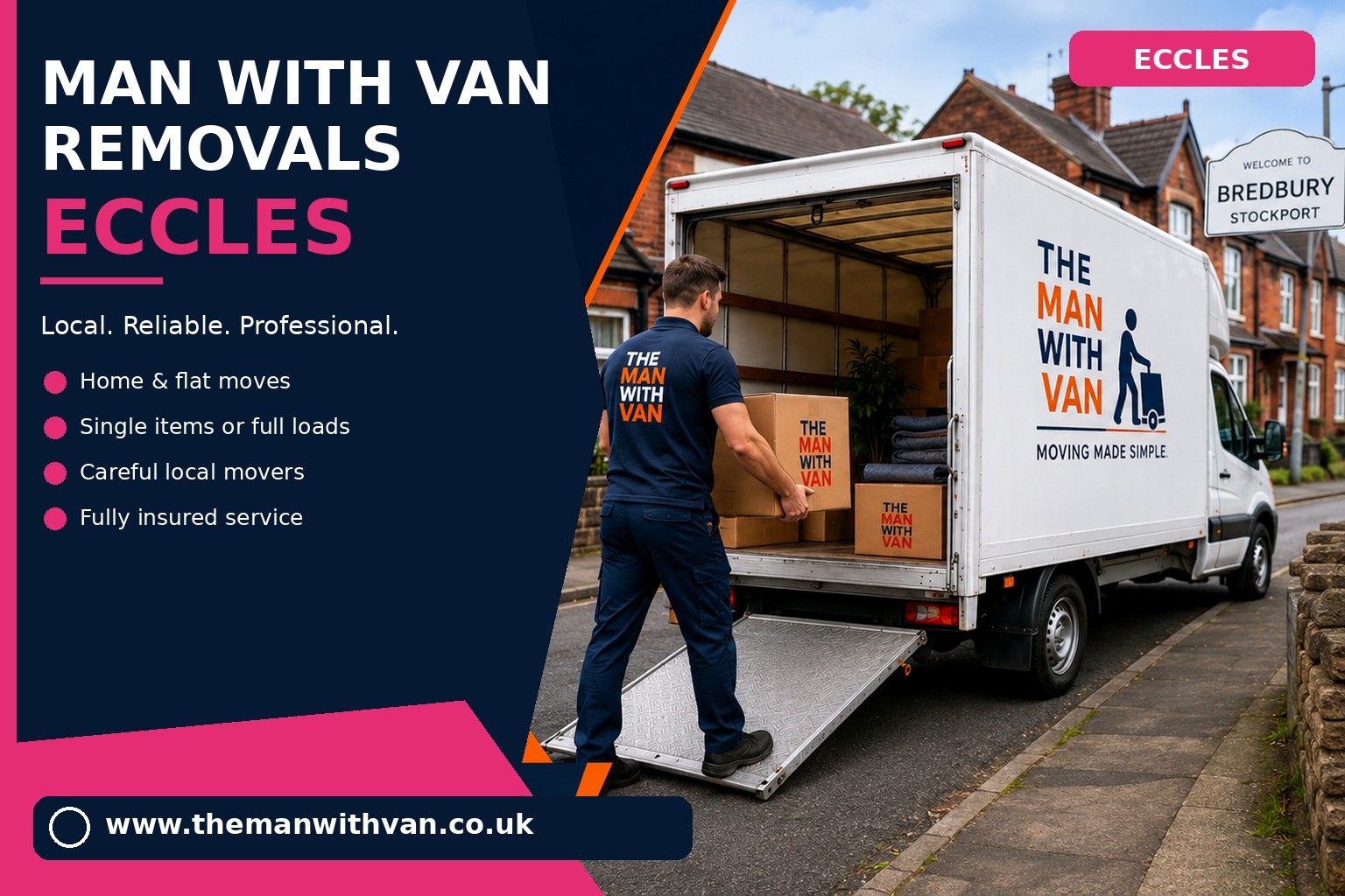 Removal van ready for an Eccles M30 house move