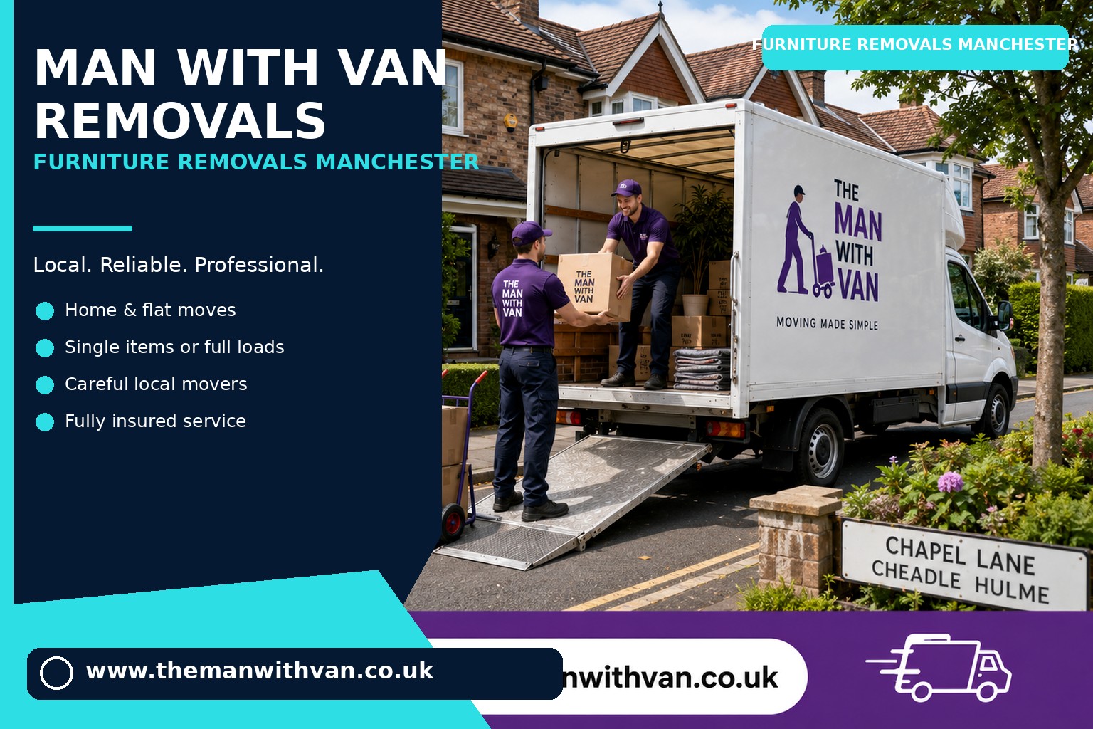 Furniture being loaded for a Manchester delivery