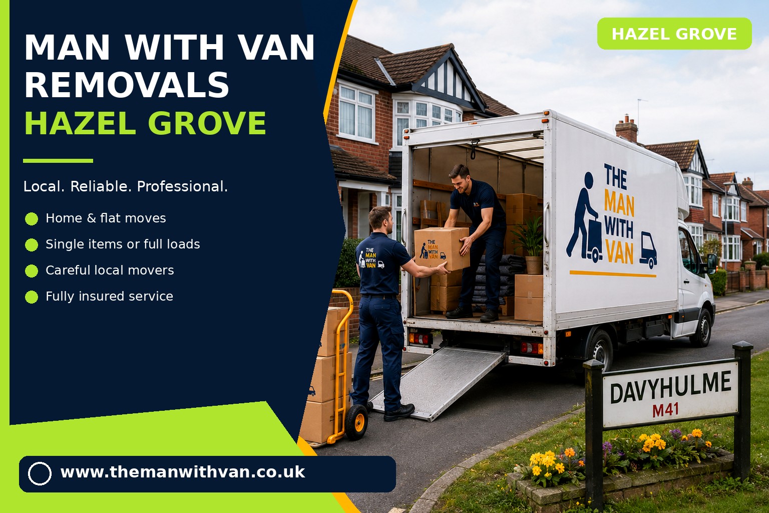 Removal van ready for a Hazel Grove house move