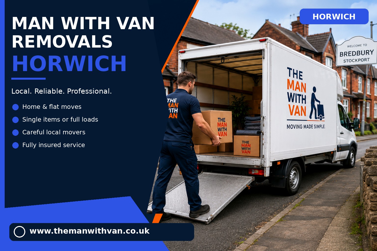 Removal van ready for a Horwich BL6 house move