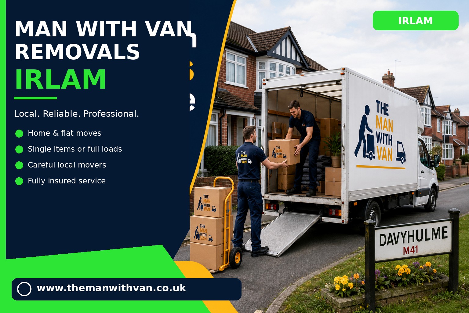 Removal van ready for an Irlam house move