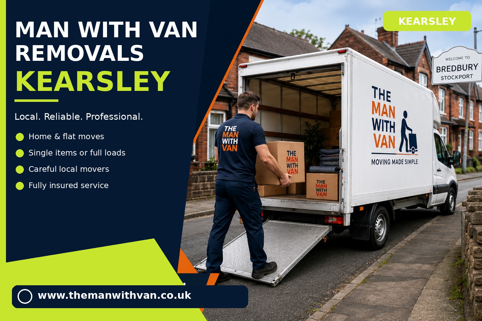Removal van ready for a Kearsley BL4 house move