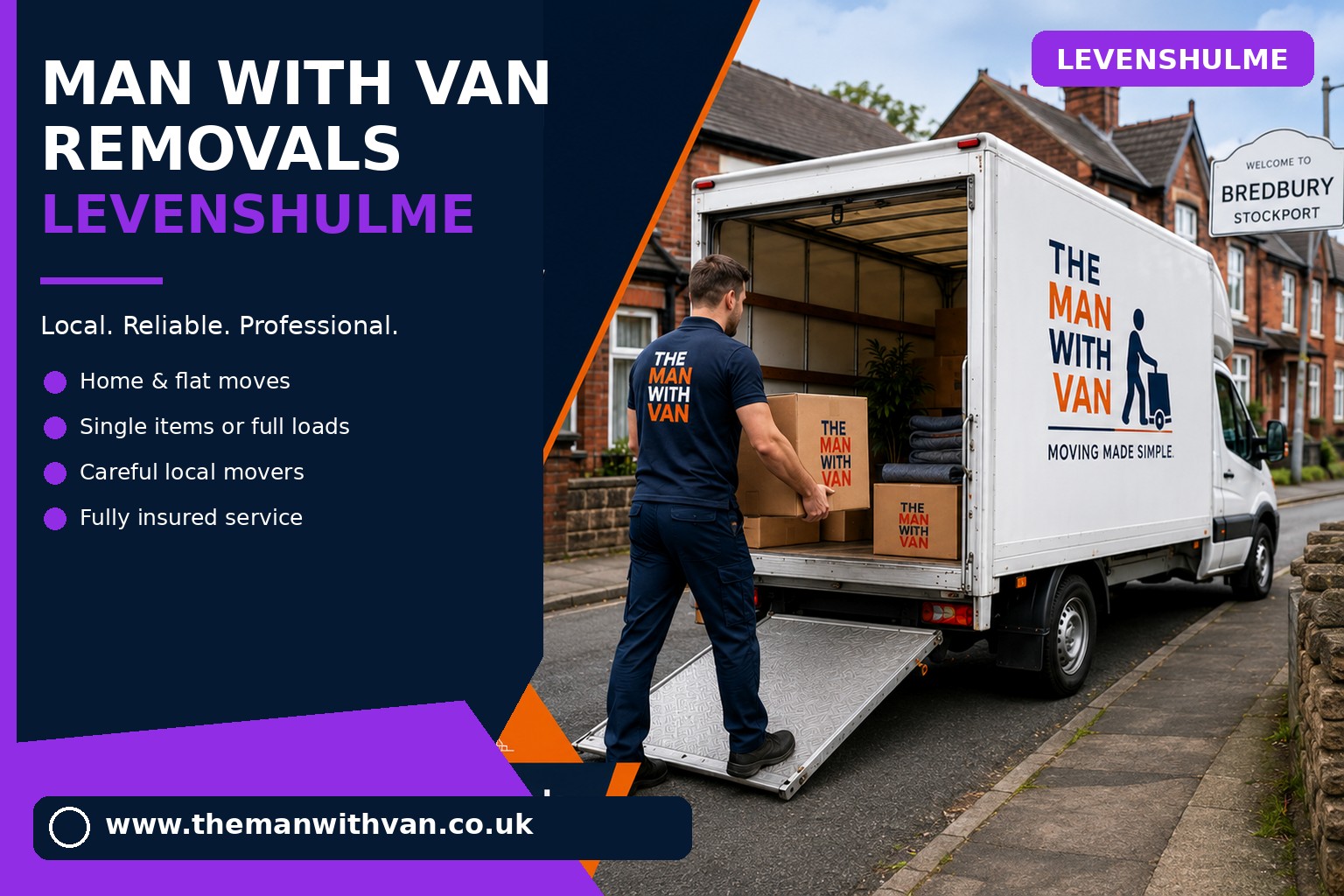 Removal van ready for a Levenshulme M19 house move