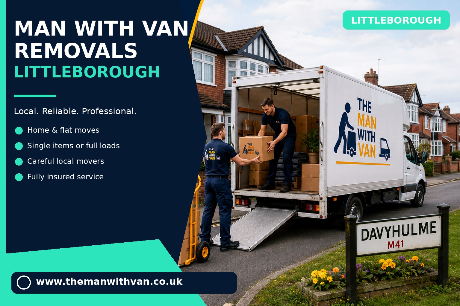 Removal van ready for a Littleborough OL15 house move