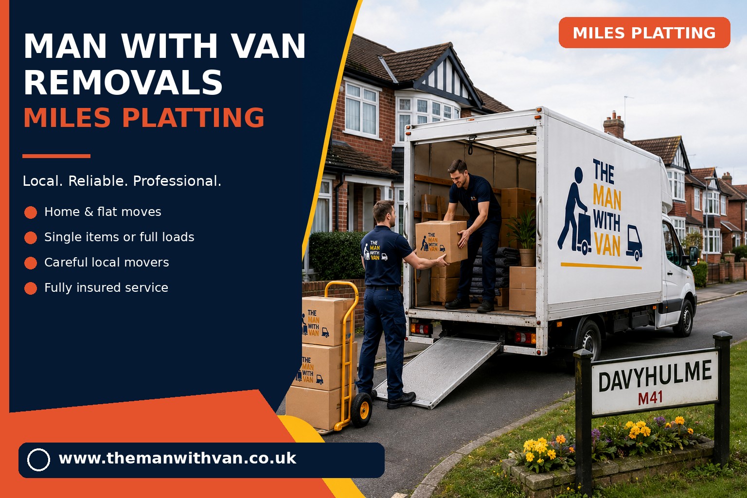 Removal van ready for a Miles Platting M40 move
