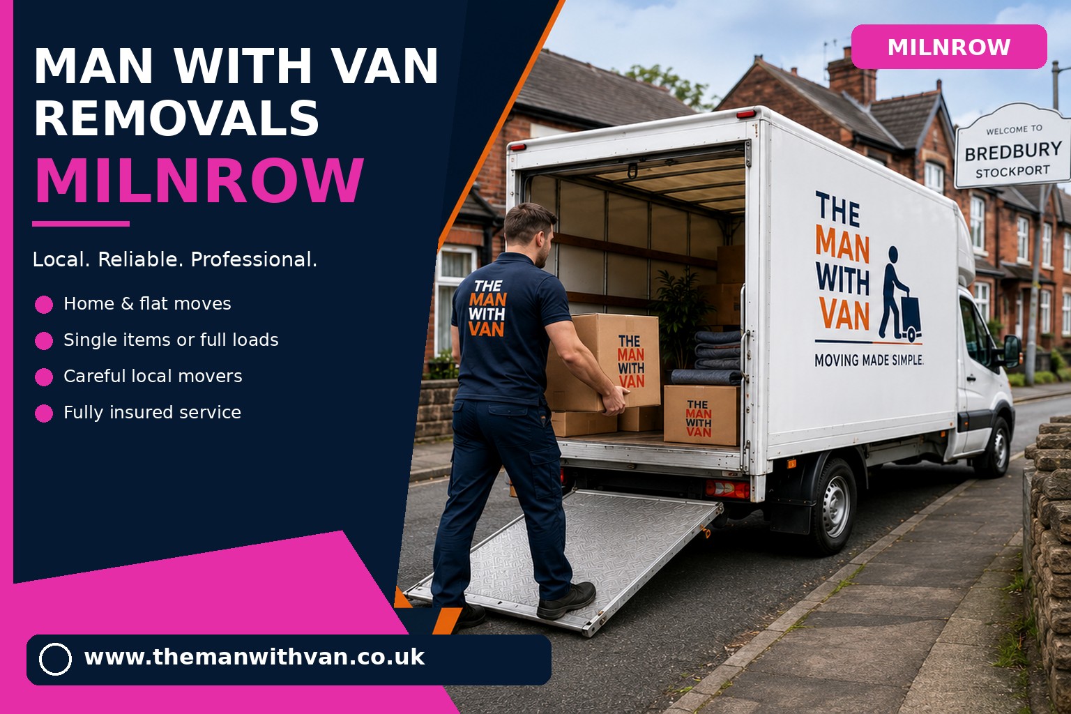 Removal van ready for a Milnrow OL16 house move