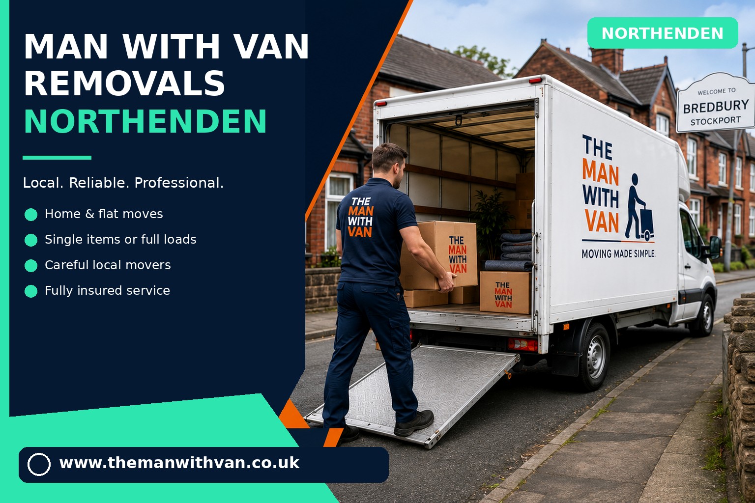 Removal van ready for a Northenden M22 house move